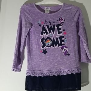 Purple girls 2 tier Top with Beyond AWESOME on it